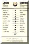 1966-67 Chelsea v. Sunderland team sheet