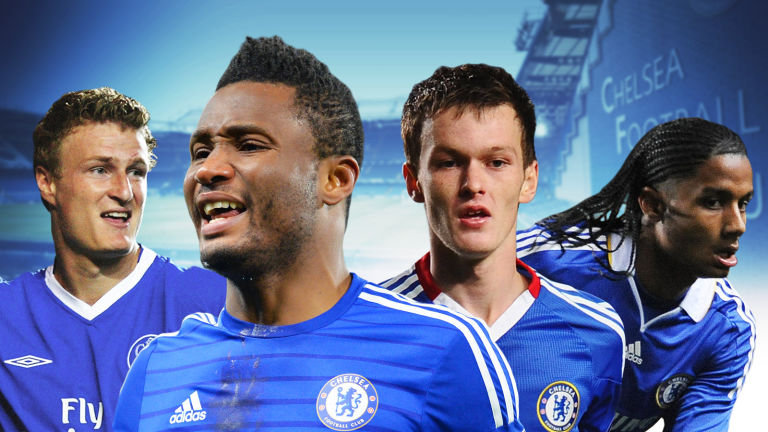 Robert Huth, John Obi Mikel, Josh McEachran and Michael Mancienne