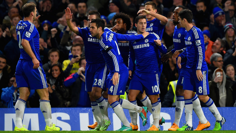 Chelsea celebrate Hazard