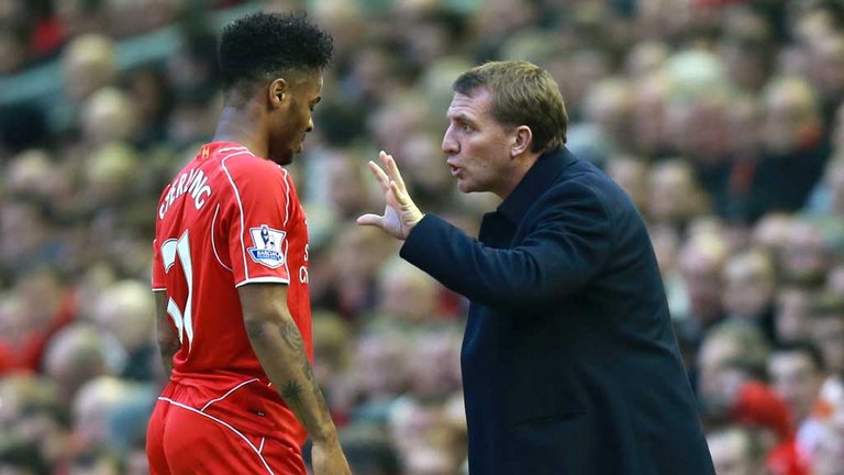 Raheem Sterling and Brendon Rodgers