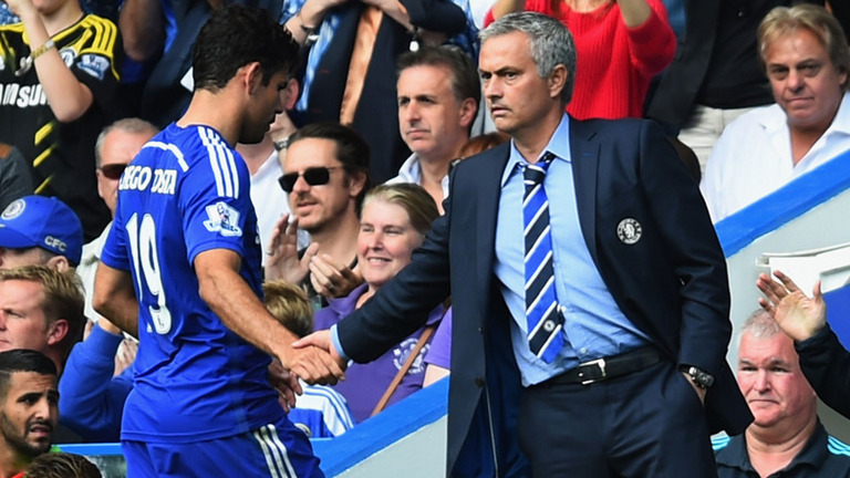 Diego Costa and Jose Mourinho
