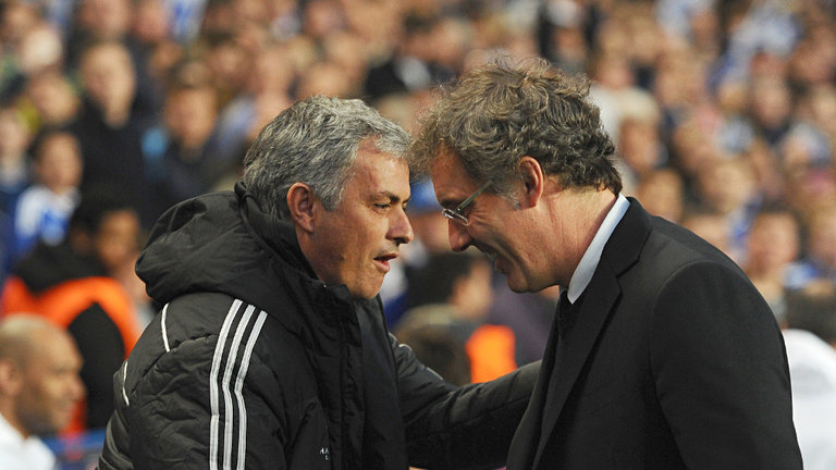 Jose Mourinho and Laurent Blanc