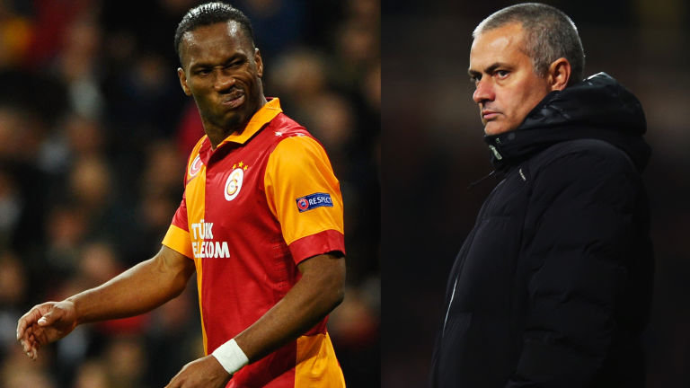 Didier Drogba and jose Mourinho