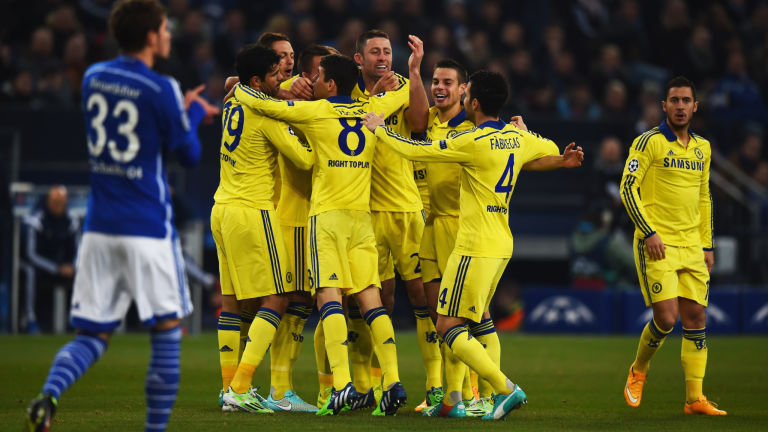 Chelsea celebrate john Terry's goal