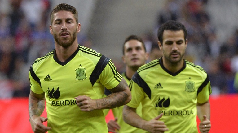 Sergio Ramos and Cesc Fabregas