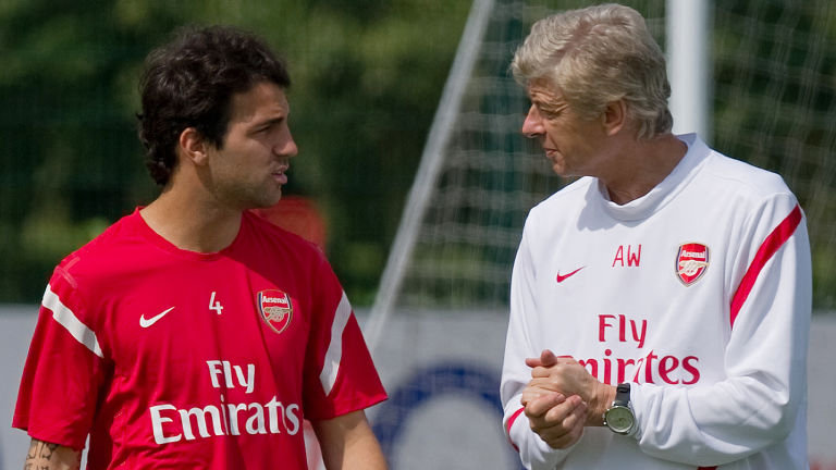 Cesc Fabregas and Arsene Wenger