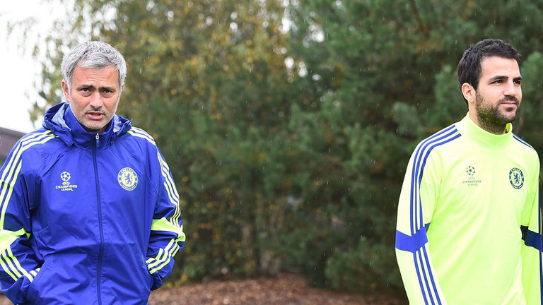 Jose Mourinho and Cesc Fabregas