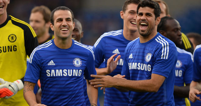 Cesc Fabregas and Diego Costa