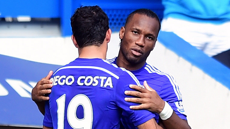 Diego Costa and Didier Drogba