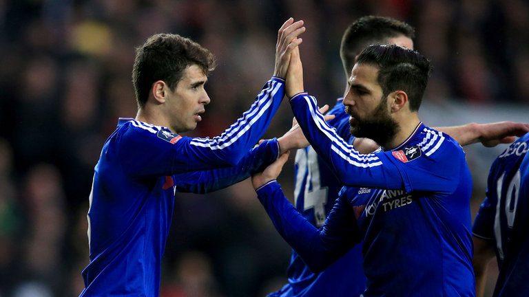 Oscar and Cesc Fabregas