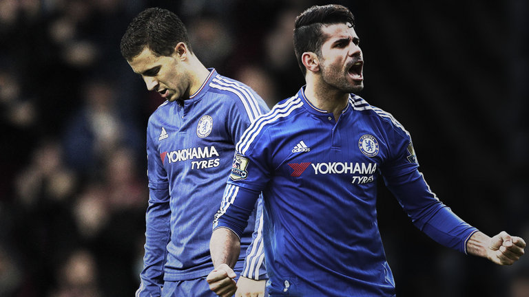 Eden Hazard and Diego Costa