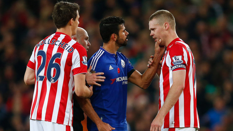 Diego COsta and Ryan Shawcross