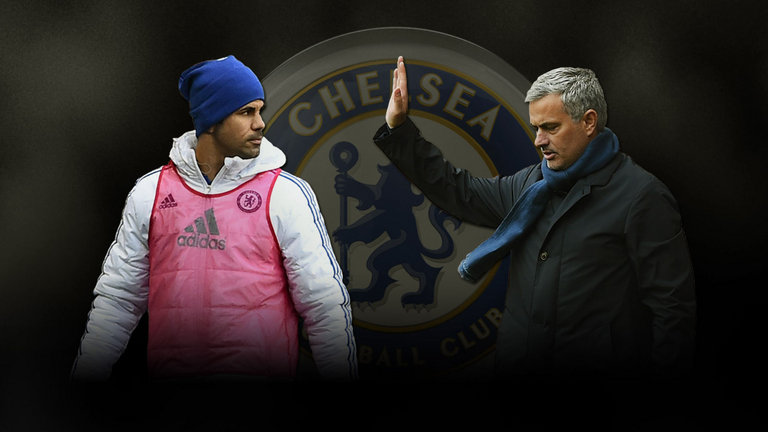Diego Costa and Jose Mourinho