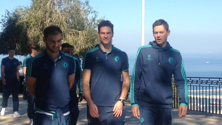 Chelsea players in Haifa stroll