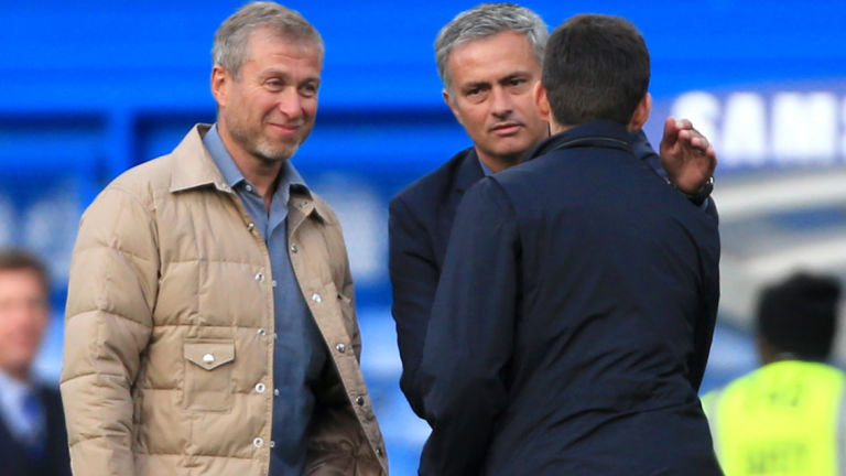 Roman Abramovich and Jose Mourinho
