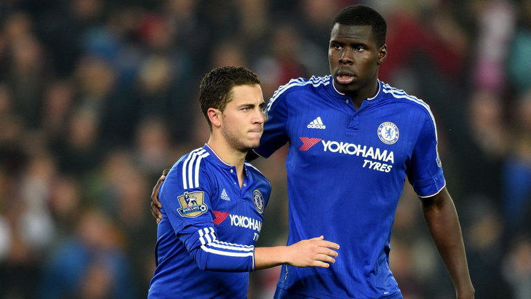 Eden Hazard and Kurt Zouma