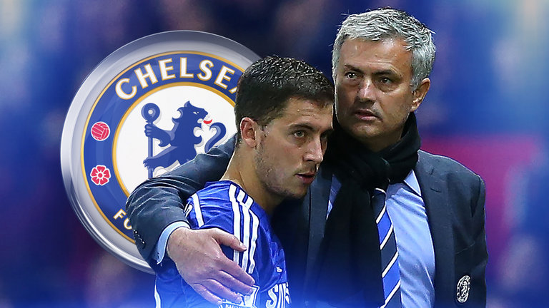 Eden Hazard and Jose Mourinho