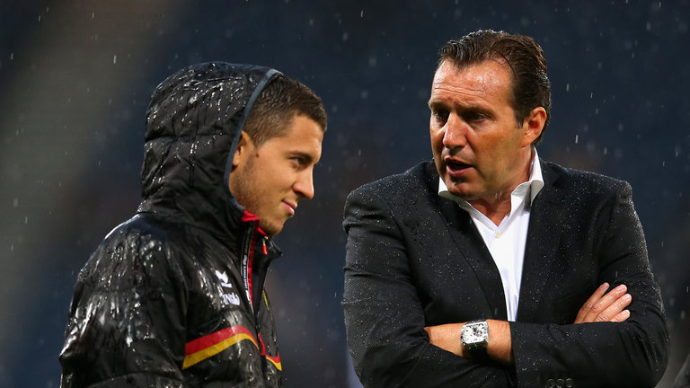 Eden Hazard and Marc Wilmots
