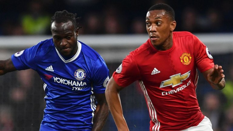 Victor Moses and Anthony Martial