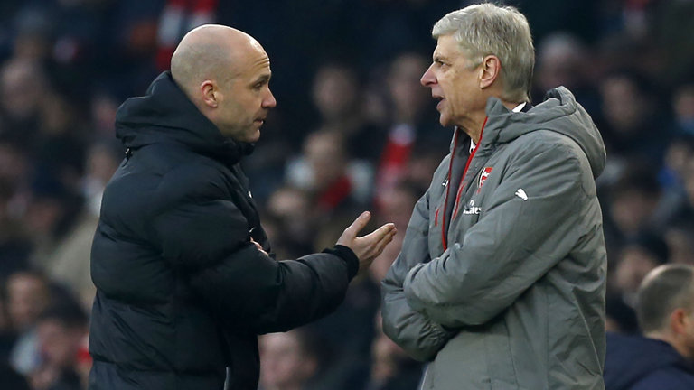 Anthony Taylor and Arsene Wenger