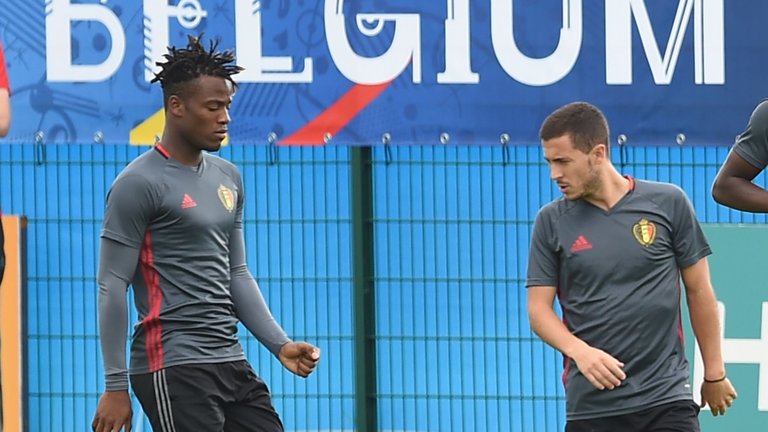 Michy Batshuayi and Eden Hazard
