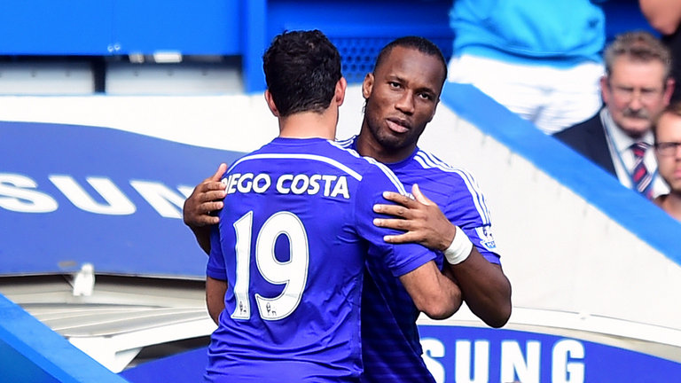 Diego Costa and Didier Drogba