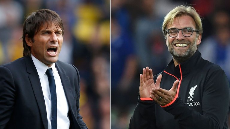 Antonio Conte and Jurgen Klopp