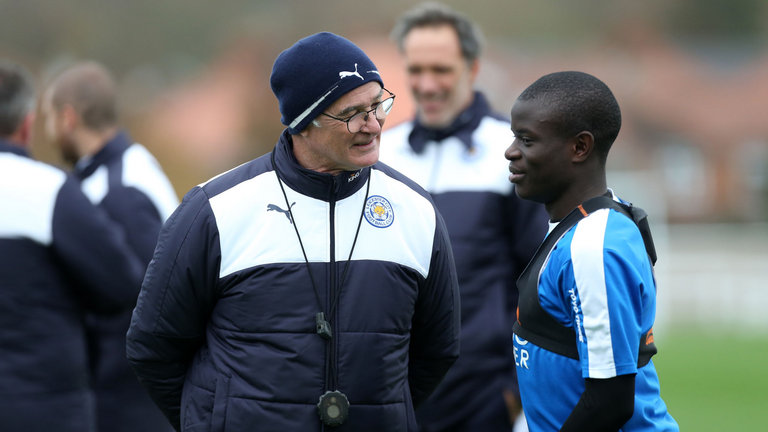 Claudio Ranieri and N'Golo Kante