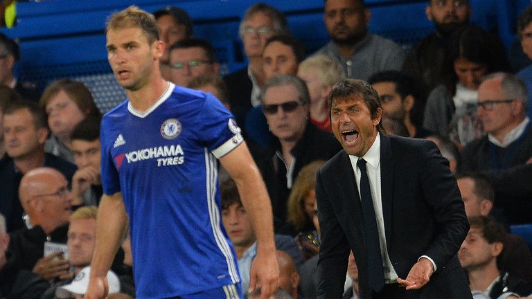 Branislav Ivanovic and Antonio Conte