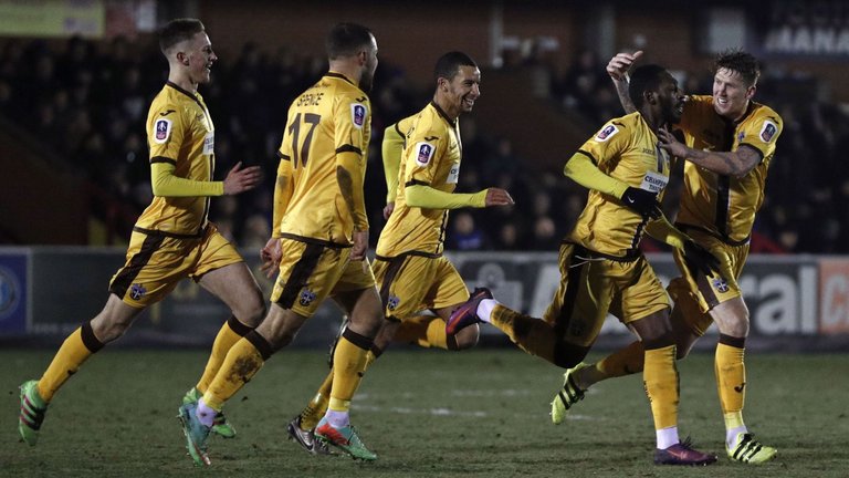 Sutton United celebrate