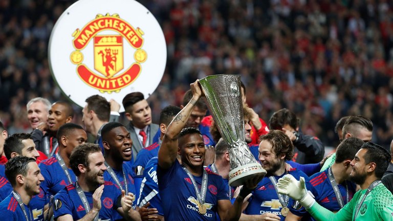 Manchester United with Europa Cup