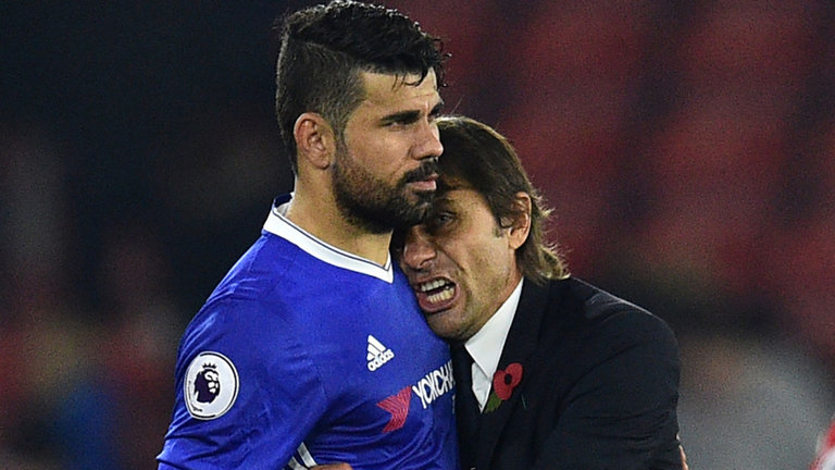 Diego Costa and Antonio Conte