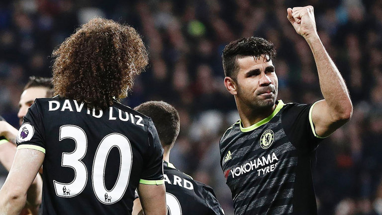 David Luiz and Diego Costa