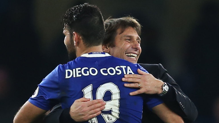 Diego Costa and Antonio Conte