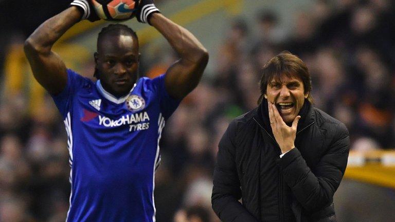 Victor Moses and Antonio Conte