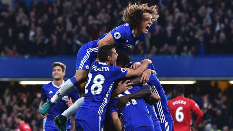 Chelsea celebrate first goal