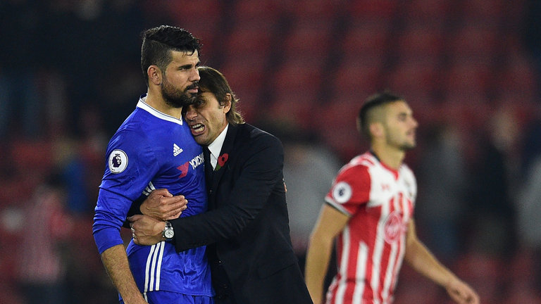 Diego Costa and Antonio Conte