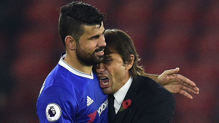Diego Costa and Antonio Conte