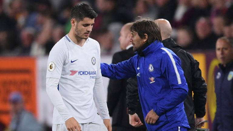Alvaro Morata and Antonio Conte