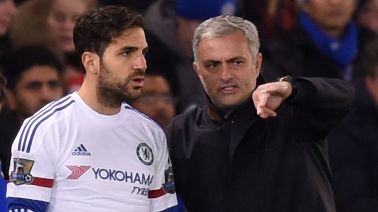 Cesc Fabregas and Jose Mourinho