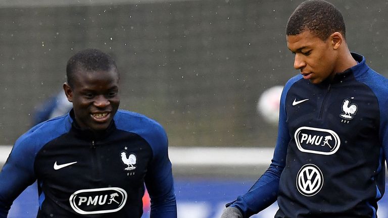 n'Golo Kante and Kylian Mbappe