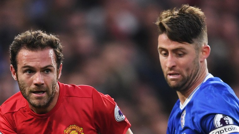 Juan Mata and Gary Cahill