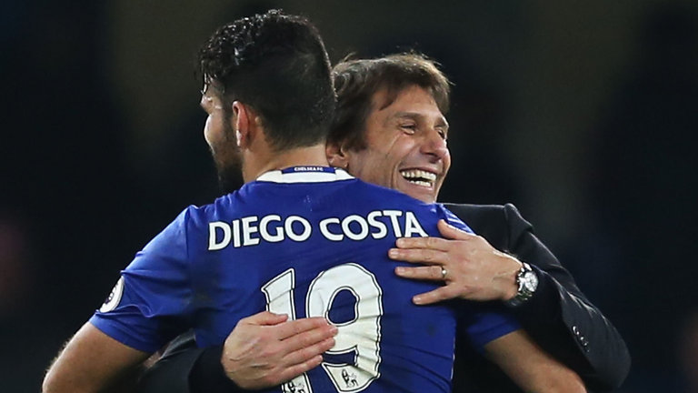 Diego Costa and Antonio Conte
