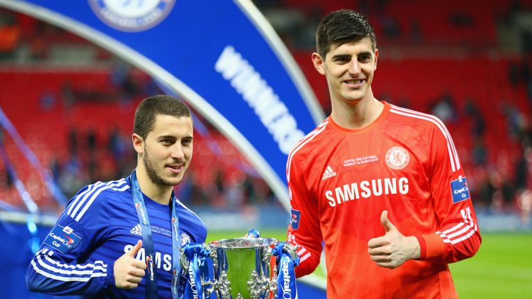 Eden Hazard and Thibaut Courtois
