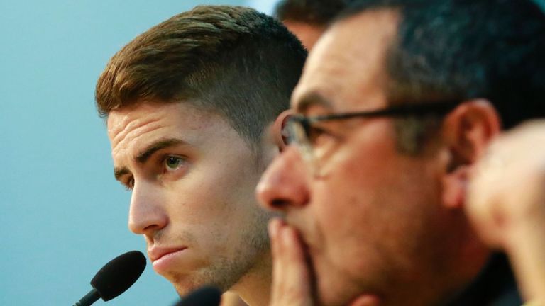 Jorginho and Maurizio Sarri