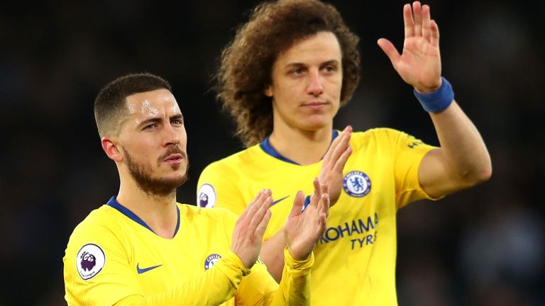 Eden Hazard and David Luiz
