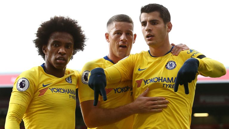 Willian, Ross Barkley and Alvaro Morata