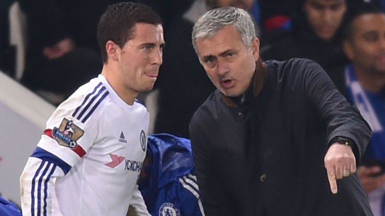 Eden Hazard and Jose Mourinho