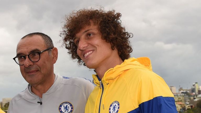 Maurizio Sarri and David Luiz