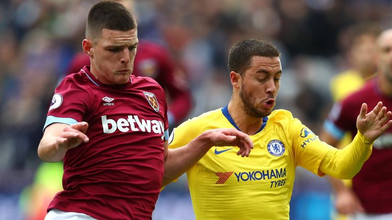 Declan Rice and Eden Hazard